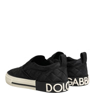 Dolce & Gabbana Black Quilted Slip On Low Top Sneakers Shoes