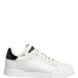 Dolce & Gabbana White Black Portofino Leather Sneakers Shoes