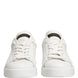 Dolce & Gabbana White Black Portofino Leather Sneakers Shoes