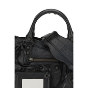 Balenciaga Μαύρη Τσάντα Ώμου από Δέρμα Αρνιού  