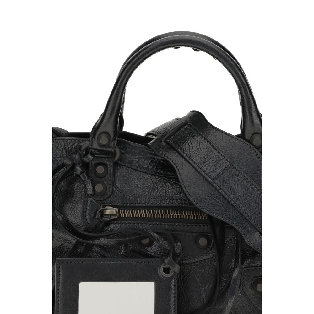 Balenciaga Μαύρη Τσάντα Ώμου από Δέρμα Αρνιού  