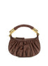 Balmain Brown Calf Leather Bos Taurus Shoulder Bag
