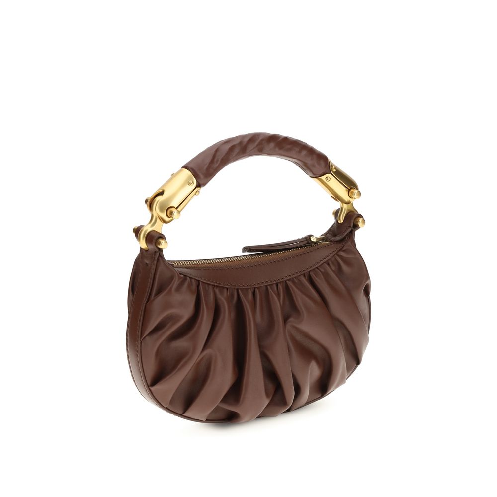 Balmain Brown Calf Leather Bos Taurus Shoulder Bag