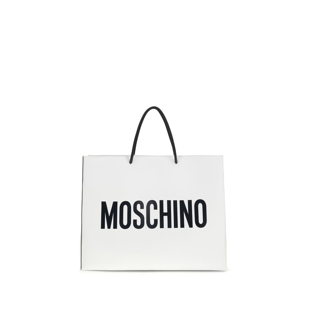 Moschino White Calf Leather Bos Taurus Shoulder Bag
