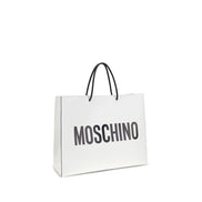 Moschino White Calf Leather Bos Taurus Shoulder Bag