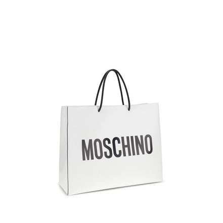 Moschino White Calf Leather Bos Taurus Shoulder Bag