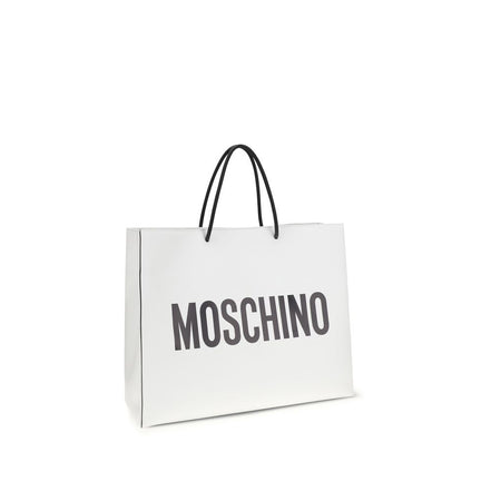 Moschino White Calf Leather Bos Taurus Shoulder Bag
