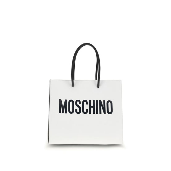 Moschino White Calf Leather Bos Taurus Handbag