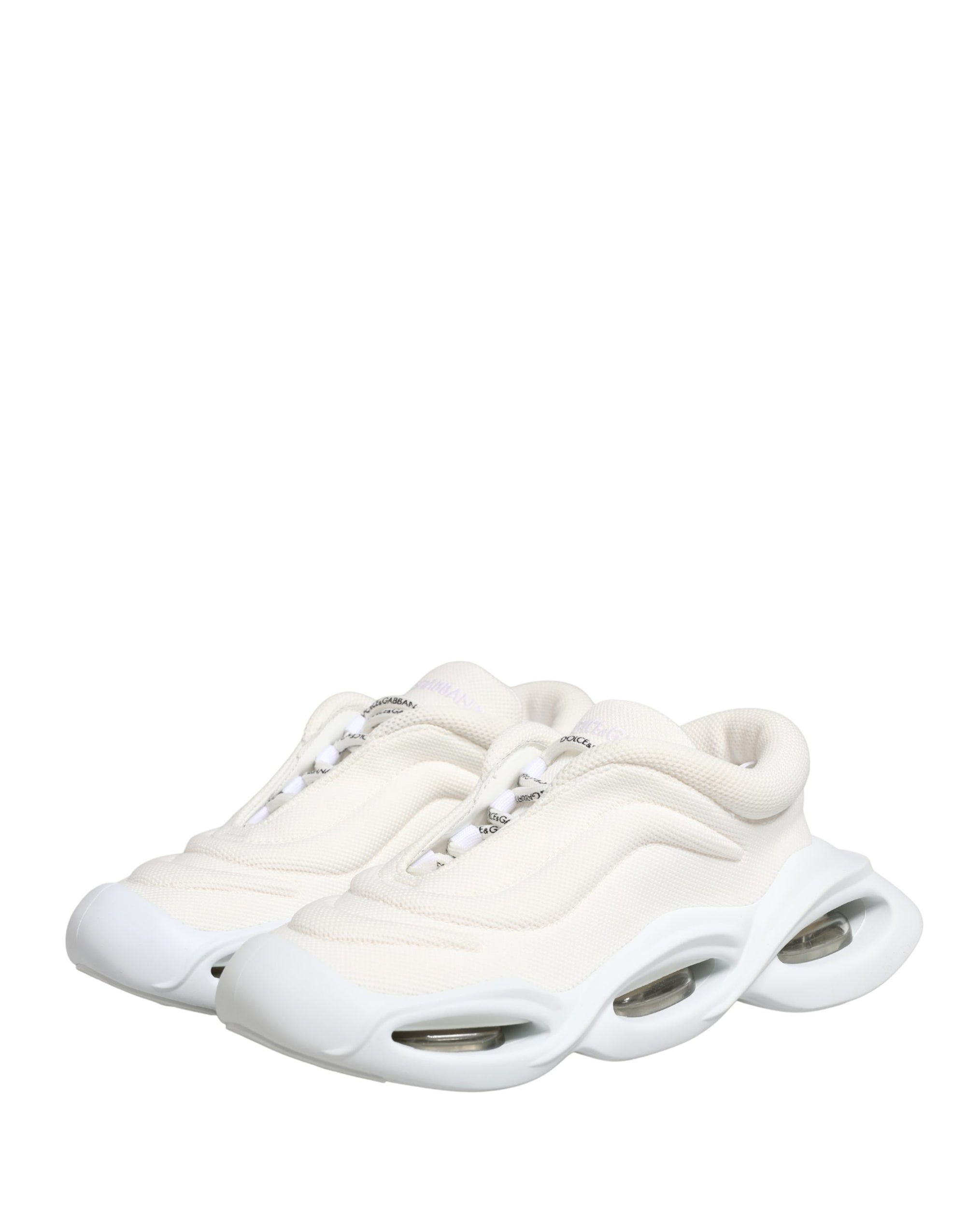 Dolce & Gabbana White Slip On Wave Low Top Sneakers Shoes
