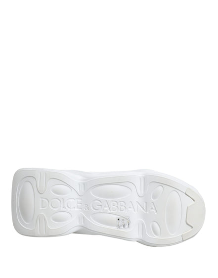 Dolce & Gabbana White Slip On Wave LowTop Sneakers Shoes