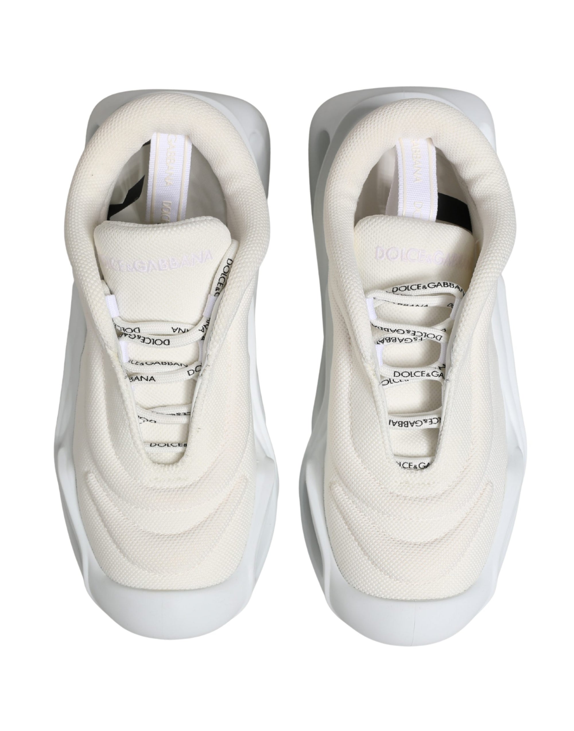 Dolce & Gabbana White Slip On Wave LowTop Sneakers Shoes