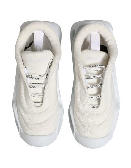 Dolce & Gabbana White Slip On Wave LowTop Sneakers Shoes