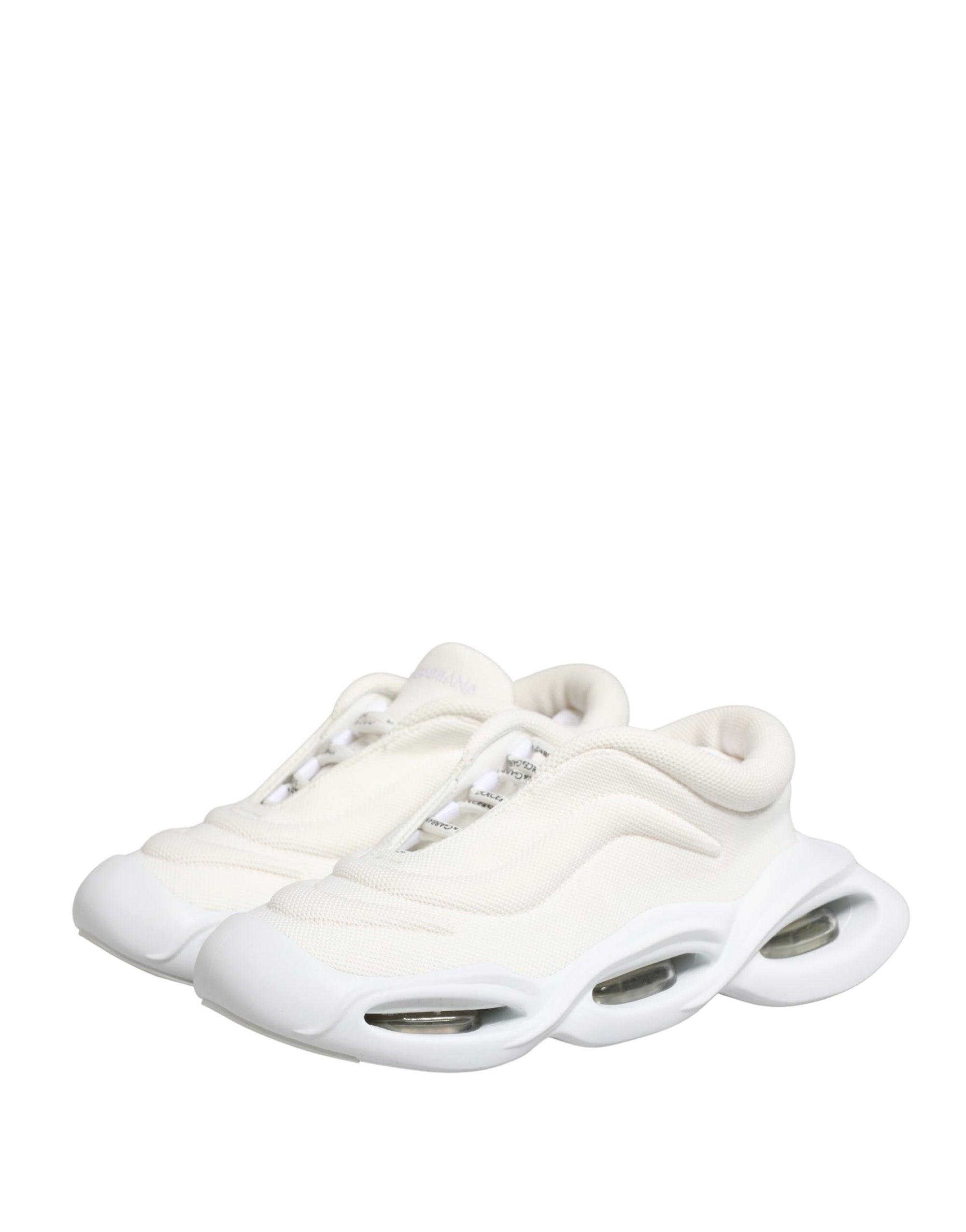 Dolce & Gabbana White Slip On Wave LowTop Sneakers Shoes