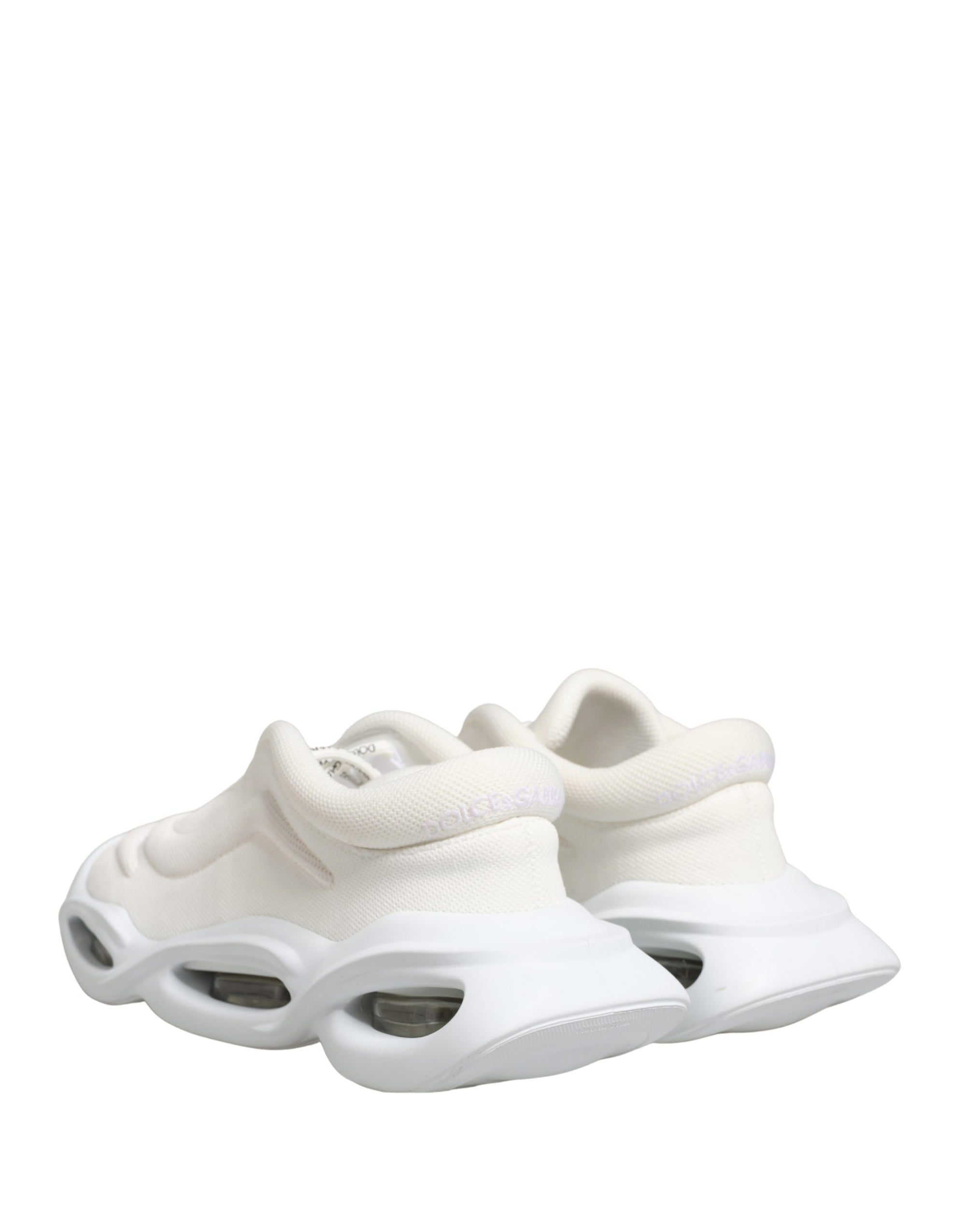 Dolce & Gabbana White Slip On Wave LowTop Sneakers Shoes