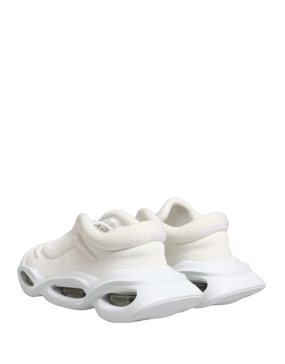 Dolce & Gabbana White Slip On Wave LowTop Sneakers Shoes