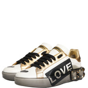 Dolce & Gabbana Multicolor Crystal StuddedLOVE Sneakers Shoes