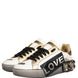 Dolce & Gabbana Multicolor Crystal StuddedLOVE Sneakers Shoes