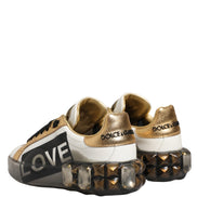 Dolce & Gabbana Multicolor Crystal StuddedLOVE Sneakers Shoes