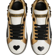 Dolce & Gabbana Multicolor Crystal StuddedLOVE Sneakers Shoes