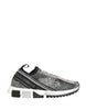 Dolce & Gabbana Silver Crystal Logo Slip On Sorrento Sneakers Shoes