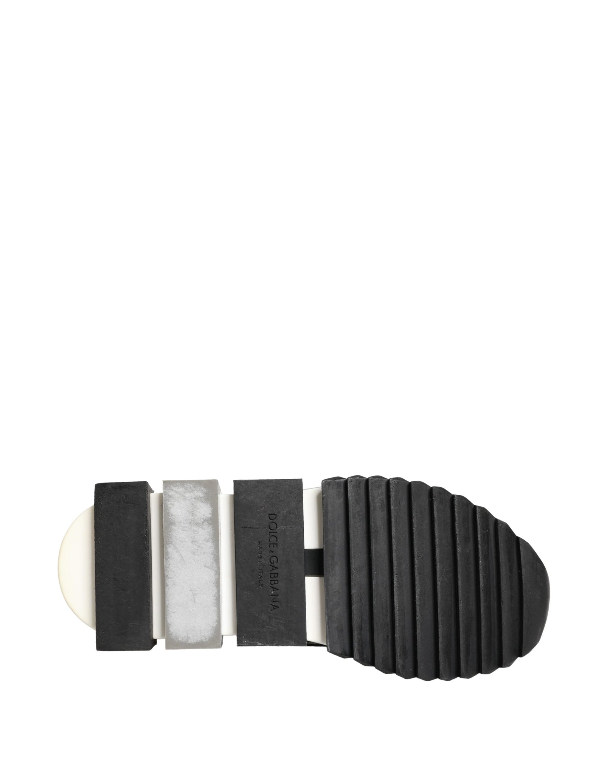 Dolce & Gabbana Silver Crystal Logo Slip On Sorrento Sneakers Shoes