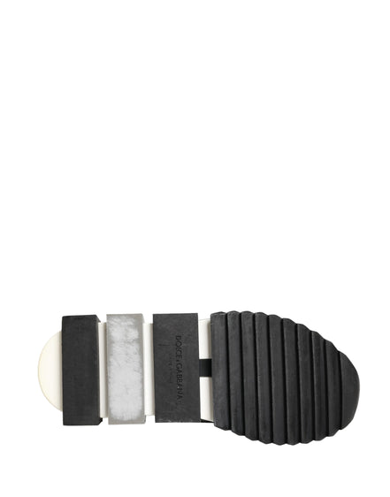 Dolce & Gabbana Silver Crystal Logo Slip On Sorrento Sneakers Shoes