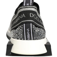 Dolce & Gabbana Silver Crystal Logo Slip On Sorrento Sneakers Shoes