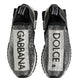 Dolce & Gabbana Silver Crystal Logo Slip On Sorrento Sneakers Shoes