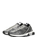 Dolce & Gabbana Silver Crystal Logo Slip On Sorrento Sneakers Shoes