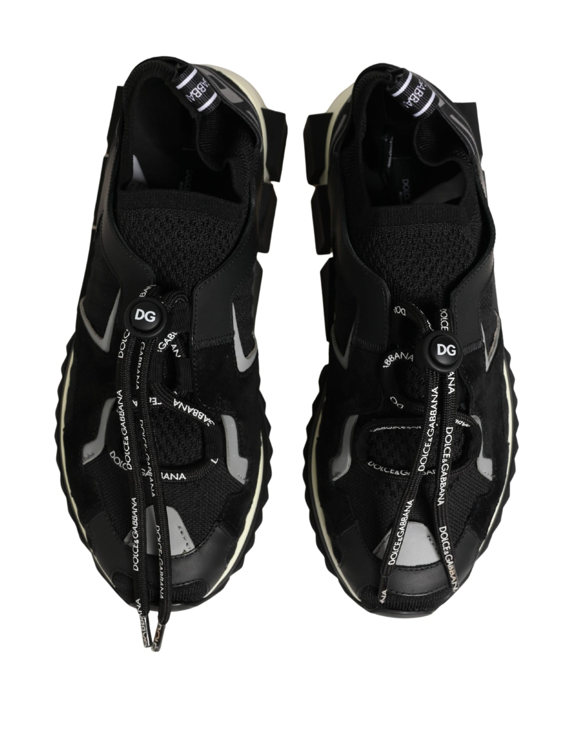 Dolce & Gabbana Black Mesh Sorrento Trekking Sneakers Shoes