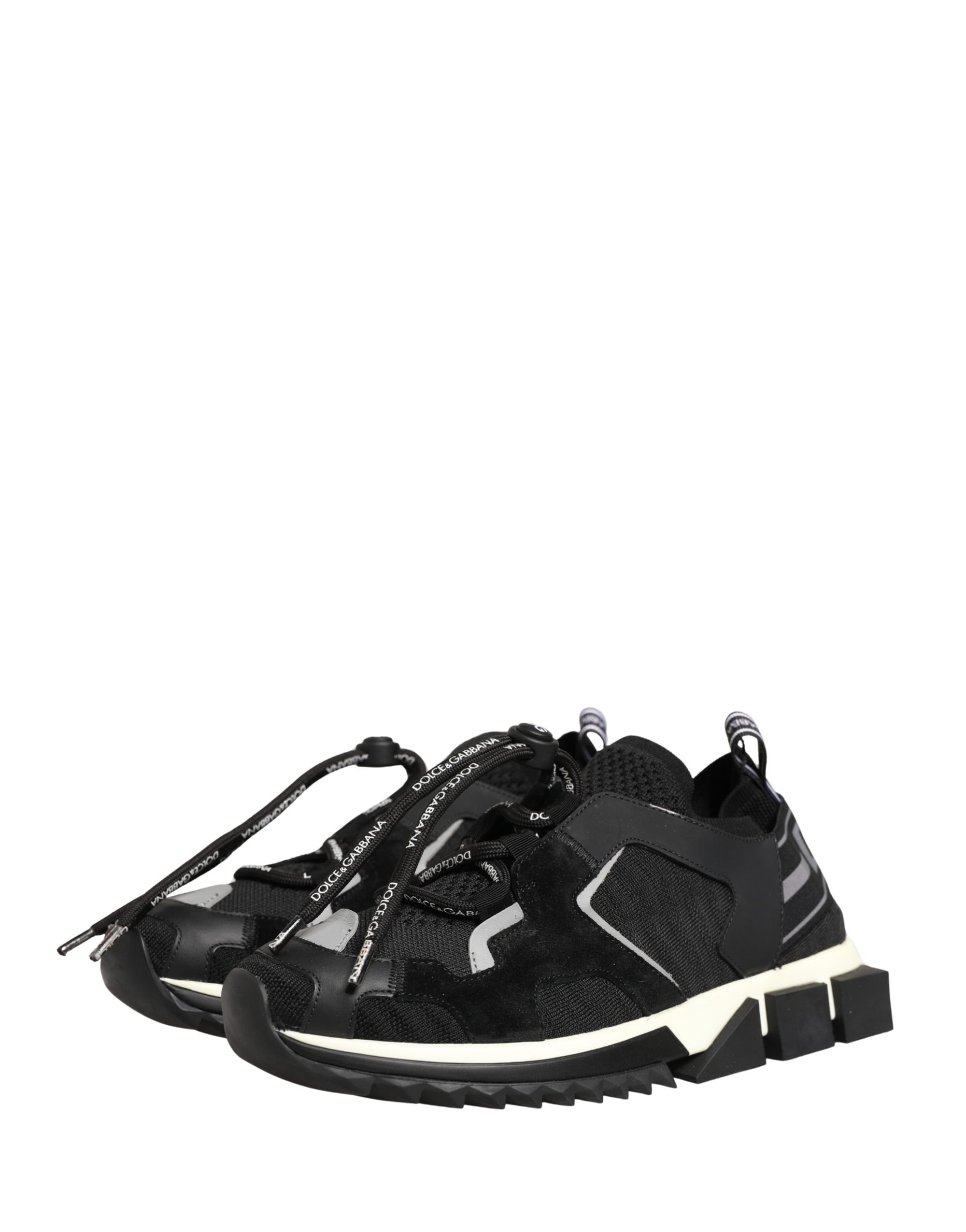 Dolce & Gabbana Black Mesh Sorrento Trekking Sneakers Shoes