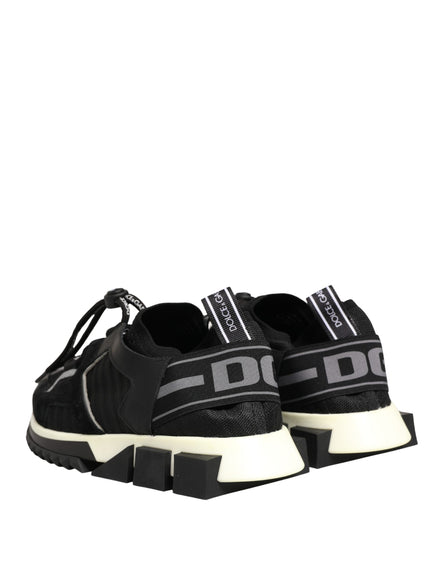 Dolce & Gabbana Black Mesh Sorrento Trekking Sneakers Shoes