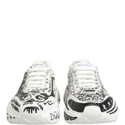 Dolce & Gabbana White Daymaster Graffiti Low Top Sneakers Shoes