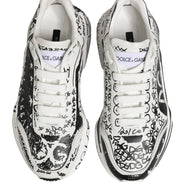 Dolce & Gabbana White Daymaster Graffiti Low Top Sneakers Shoes