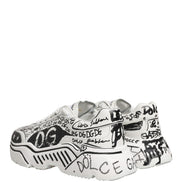 Dolce & Gabbana White Daymaster Graffiti Low Top Sneakers Shoes