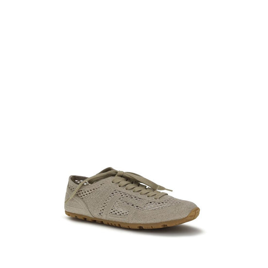 Balmain Beige Cotton Athletic Sneakers