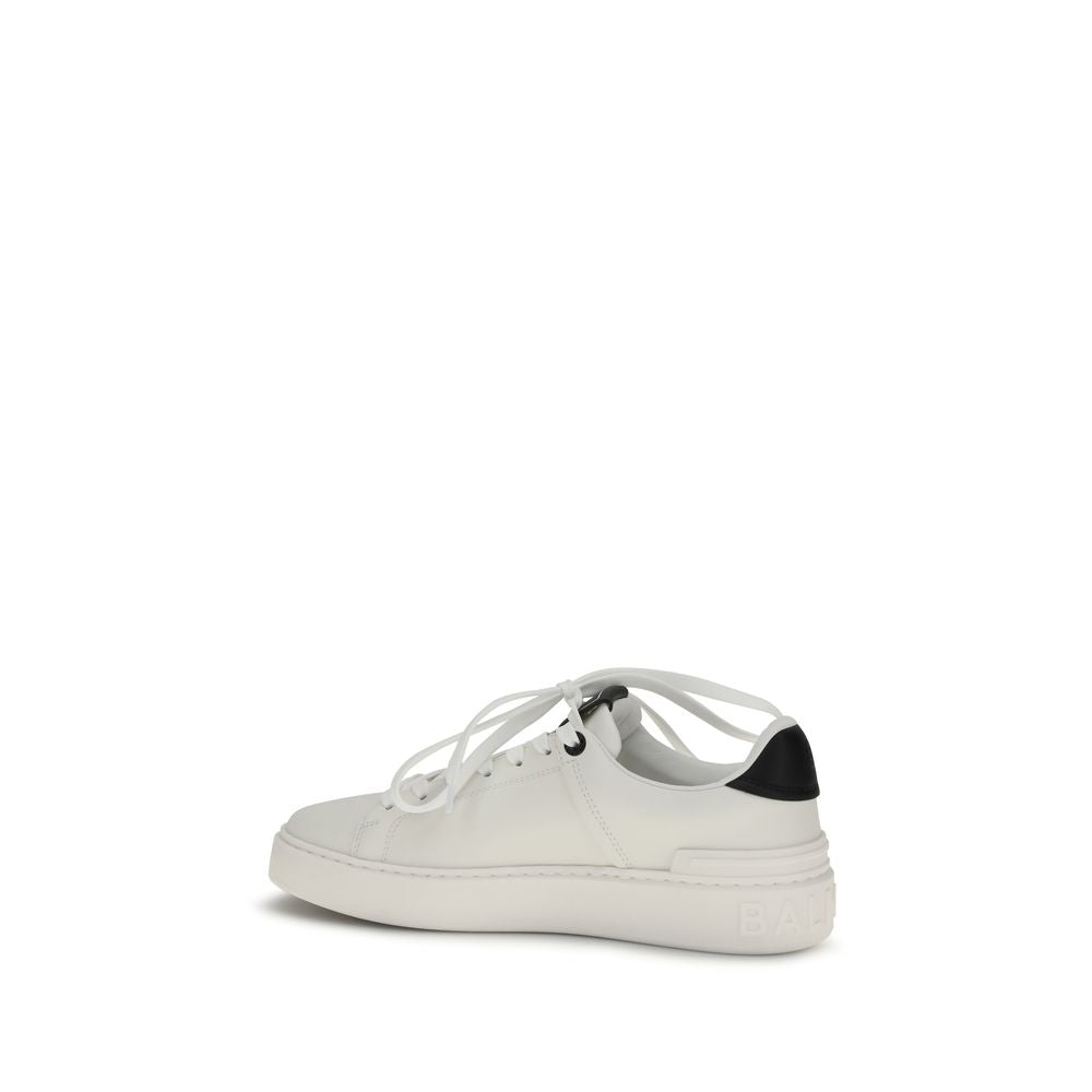 Balmain Black Calf Leather Bos Taurus Low Top Sneakers