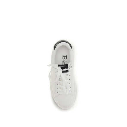 Balmain Black Calf Leather Bos Taurus Low Top Sneakers