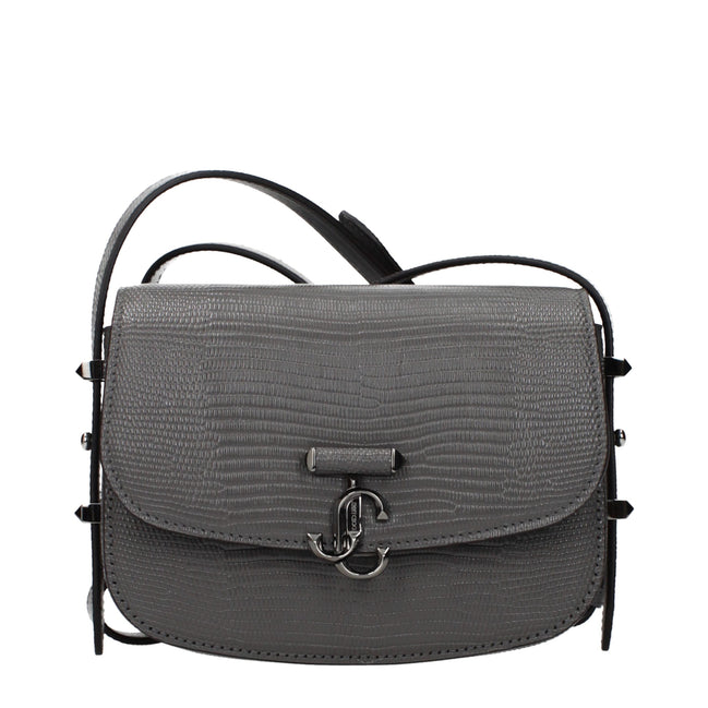 Jimmy Choo Gray Leather Shoulder Bag