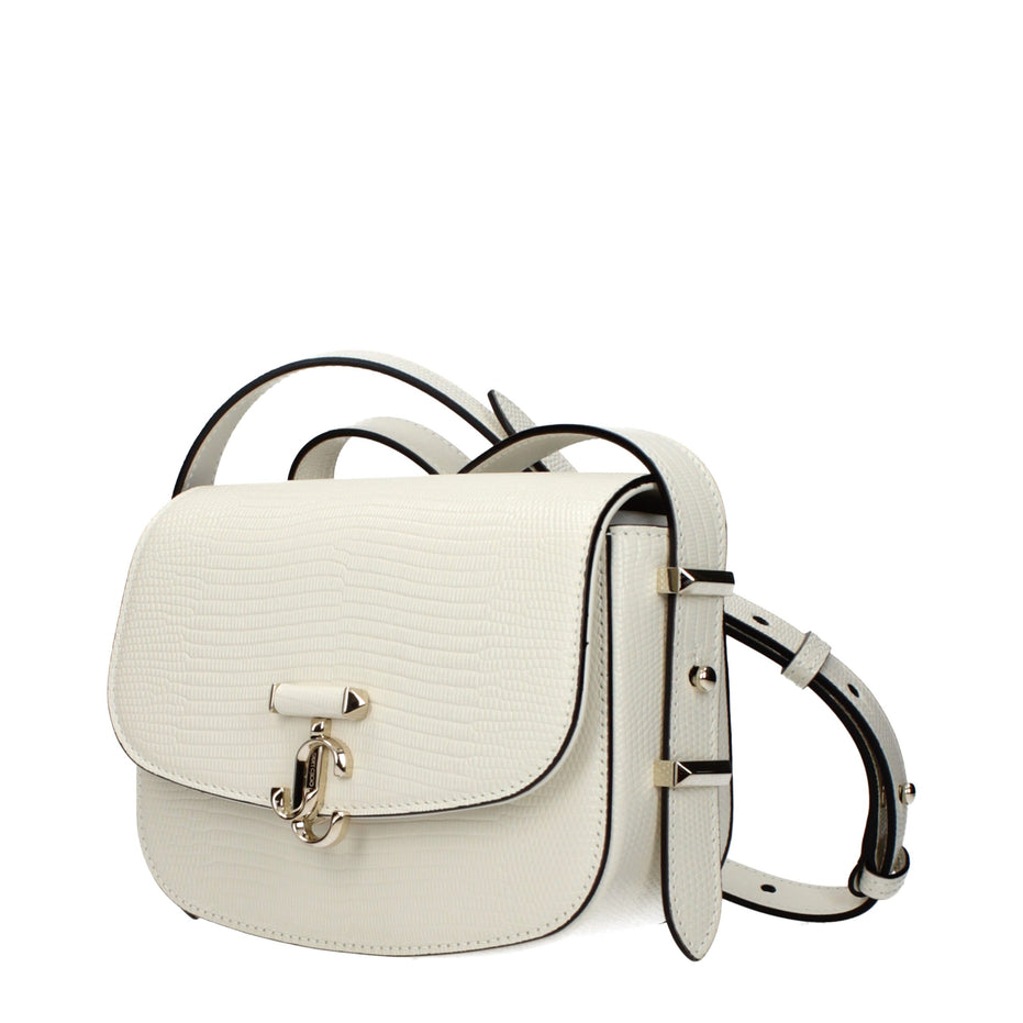 Jimmy Choo White Leather Shoulder Bag