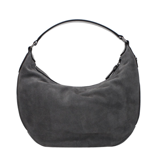 Jimmy Choo Betsy M Gray Suede Shoulder Bag