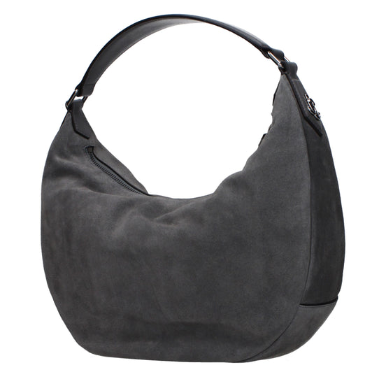 Jimmy Choo Betsy M Gray Suede Shoulder Bag