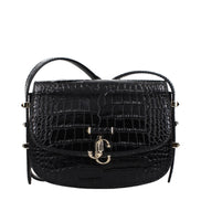 Τσάντα χιαστί από μαύρο δέρμα Jimmy Choo  