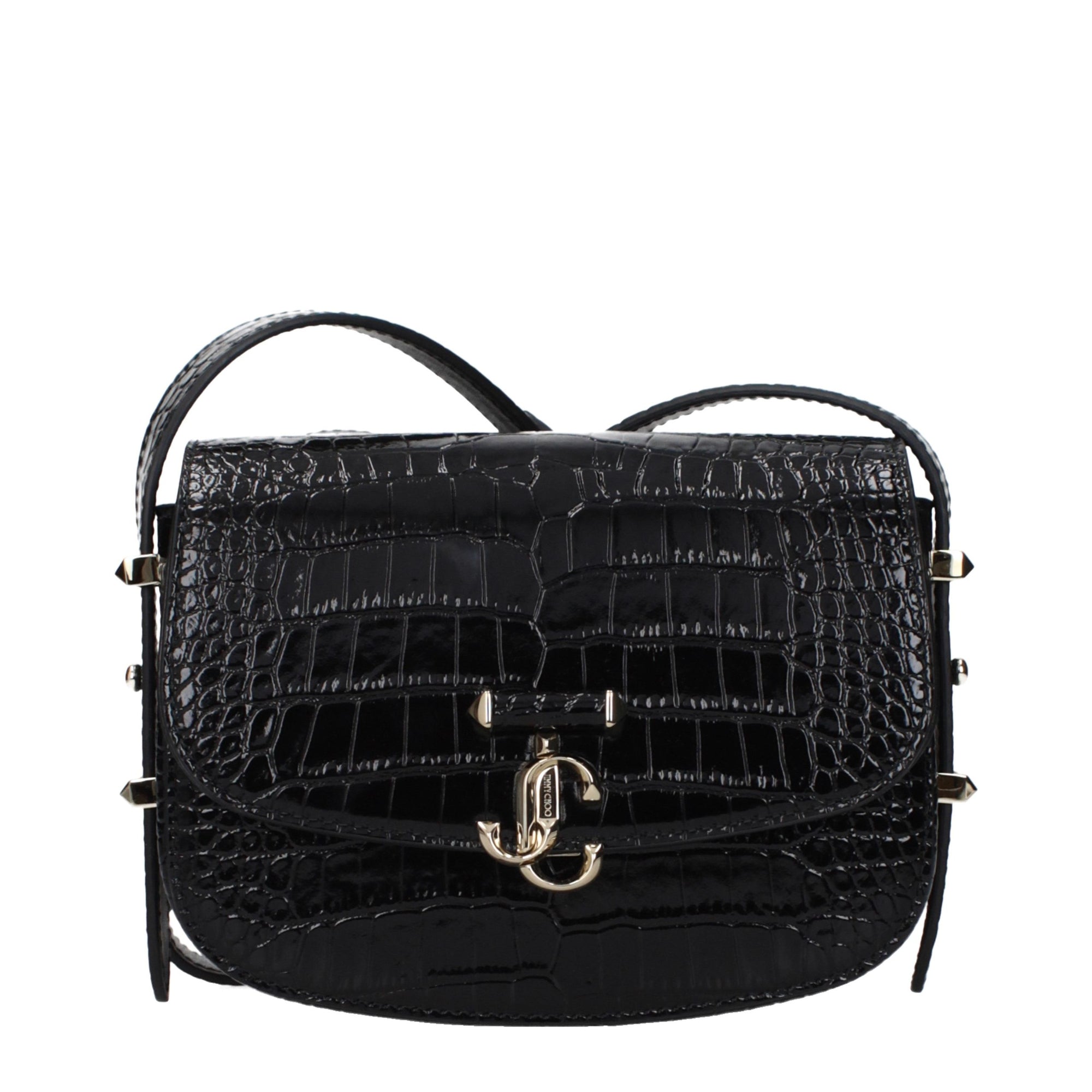 Τσάντα χιαστί από μαύρο δέρμα Jimmy Choo  