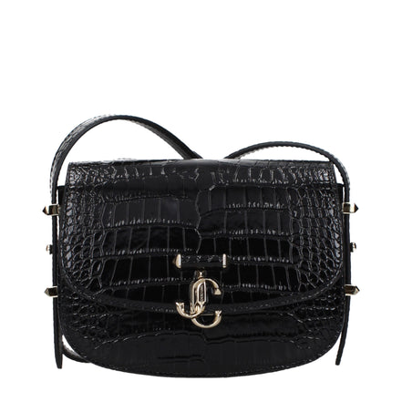 Τσάντα χιαστί από μαύρο δέρμα Jimmy Choo  