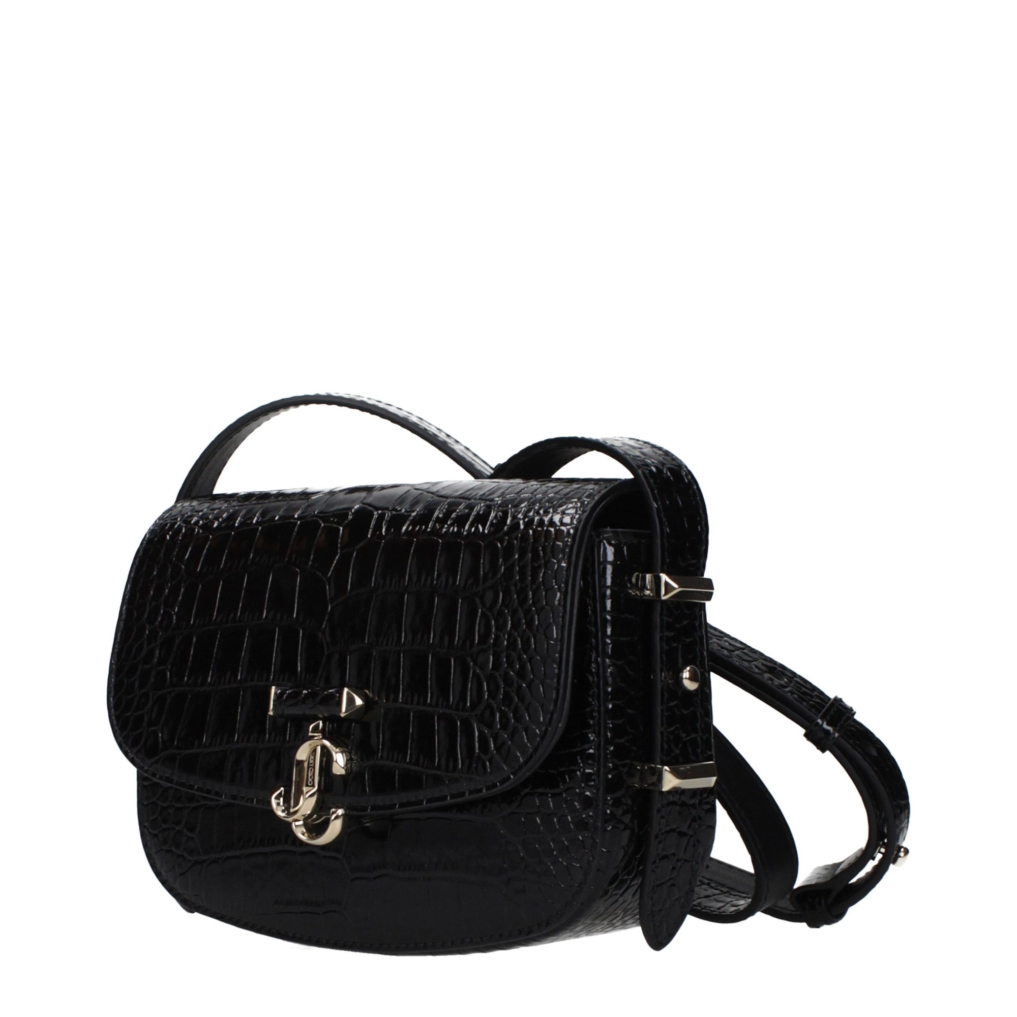 Τσάντα χιαστί από μαύρο δέρμα Jimmy Choo  