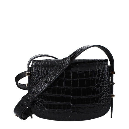 Τσάντα χιαστί από μαύρο δέρμα Jimmy Choo  