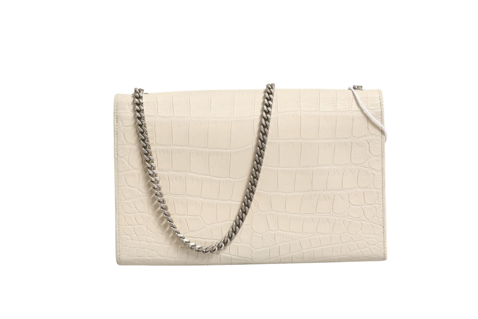 Saint Laurent Kate Tassel Small Croc-Embossed Leather