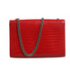 Saint Laurent Kate Tassel Chain Bag in Red Crocodile Embossed Leather
