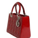 Christian Dior Cherry Red Patent Leather Cannage Quilting Small Lady Dior Bag